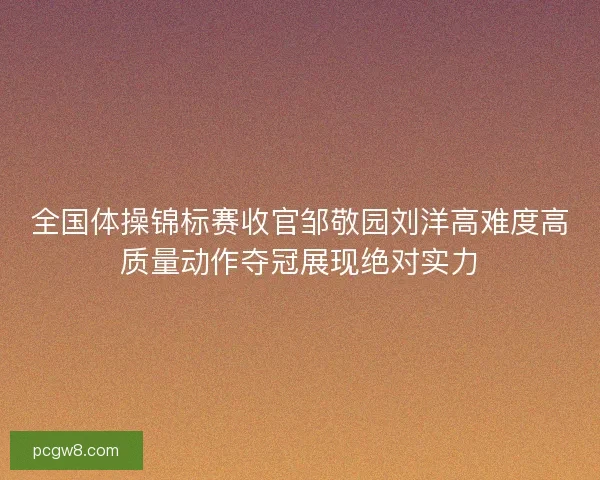 全国体操锦标赛收官邹敬园刘洋高难度高质量动作夺冠展现绝对实力